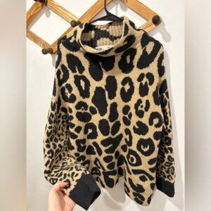 Stella McCartney Leopard Print Leo Instarsia Knit Alpaca Blend Sweater